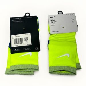 Lot Of 2 NEW Nike Spark Running Cushioned Ankle Dri-Fit Volt Socks Men 10-11.5